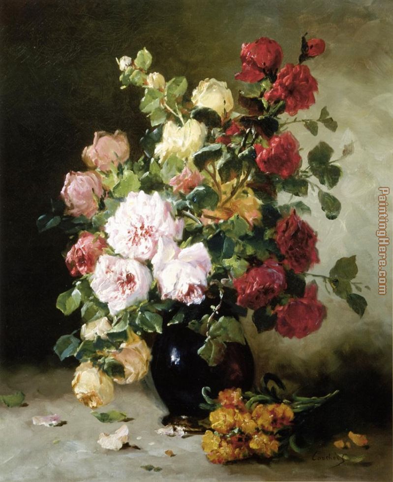 Untitled flower painting - Unknown Artist Untitled flower art painting